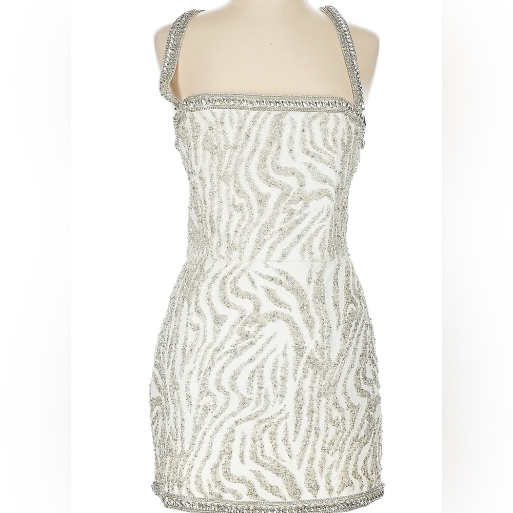 NWT Retrofete Pary Dress/  Withe / Silver/ Size L